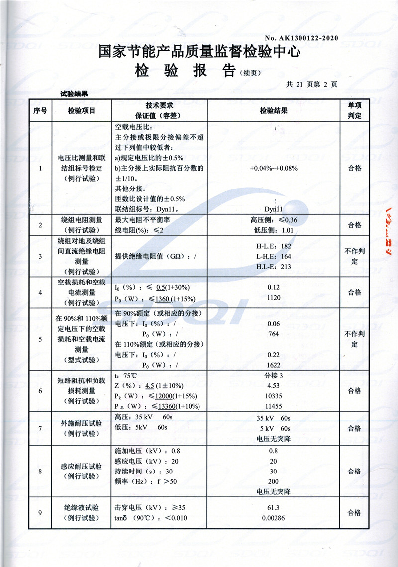高低压试验报告-S11-1250西陵西陵西陵油浸式变压器-2.jpg